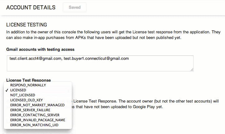 Custom License Responses